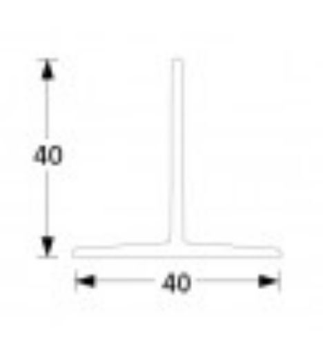 Billede af Vådrumsprofil (T) 40x40x2000 Hvid